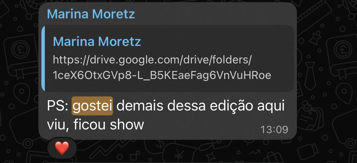 Print da conversa original no WhatsApp