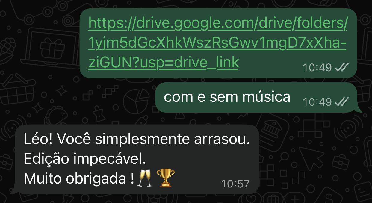Print da conversa original no WhatsApp