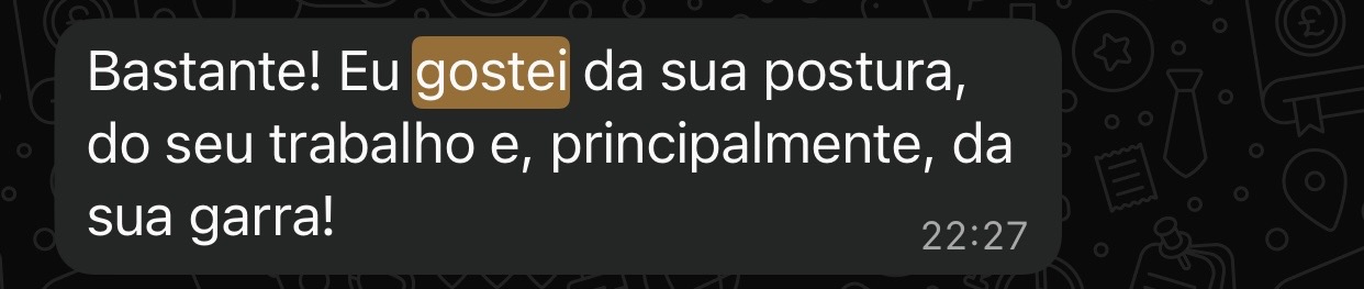 Print da conversa original no WhatsApp